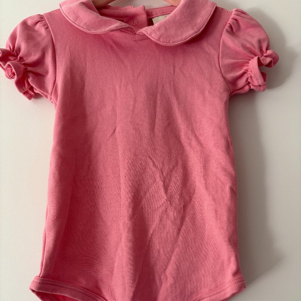The Beaufort Bonnet Company Maude's Peter Pan Collar  Onesie, Hot Pink, NWT, 6M‎